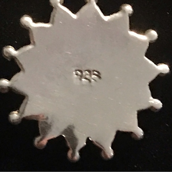 Vintage Zuni sterling silver, turquoise and red coral pendant. - Picture 2 of 6